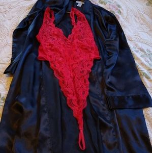 Victoria's Secret Red Lace Bodysuit Lingerie